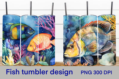 Fish tumbler | Fish tumbler wrap Sublimation Svetana Studio 