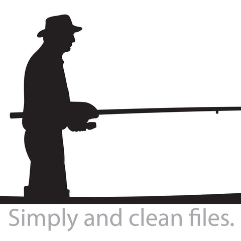 Fisherman and dog in a Boat SVG TribaliumArtSF 