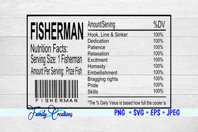 Fisherman Nutrition Label SVG Family Creations 