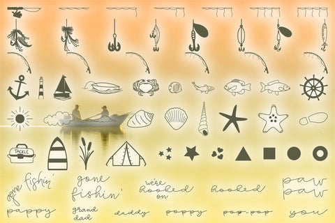 Fishin' Buddies Hand Written Script Font PLUS Doodles SVG Harbor Grace Designs 
