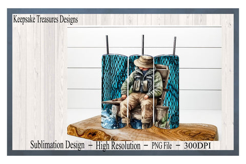 Fishing 20oz Straight Tumbler Wrap Template, Gifts for Dad, PNG for Sublimation, Digital Download, Four Different Designs Sublimation Keepsake Treasures Designs LLC. 