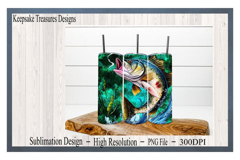 Fishing 20oz Straight Tumbler Wrap Template, Gifts for Dad, PNG for Sublimation, Digital Download, Four Different Designs Sublimation Keepsake Treasures Designs LLC. 