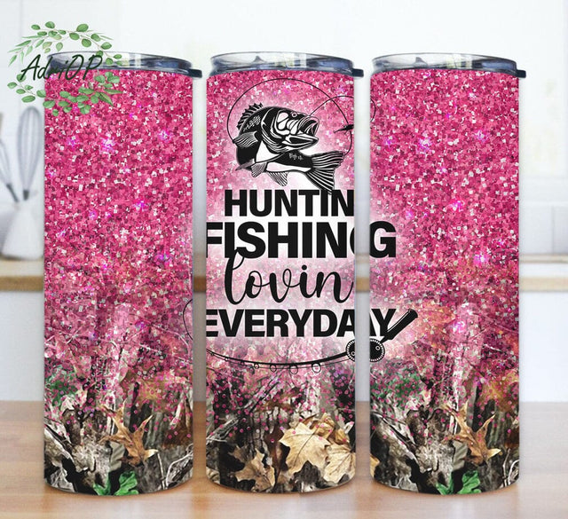 Fishing and Deer Hunting 20oz Skinny Tumbler Sublimation Designs Straight/Tapered Tumbler PNG Sublimation AdriOP 