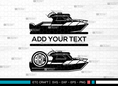 Fishing Boat Monogram SVG, Split Monogram Svg, Bass Fishing Svg, Boat Svg, Fishermen Svg, Fish Svg, Fishing Boat Svg SVG ETC Craft 