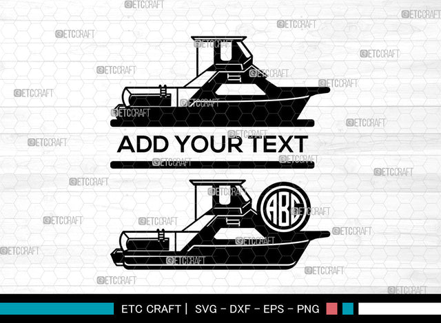 Fishing Boat Monogram SVG, Split Monogram Svg, Bass Fishing Svg, Boat Svg, Fishermen Svg, Fish Svg, Fishing Boat Svg SVG ETC Craft 