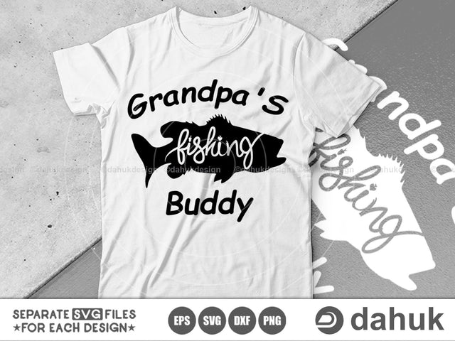 fishing buddy svg, fishing svg, funny kids svg, daddy svg, onesie svg, svg for cricut, toddler svg, daddy's fishing, fishing family SVG dahukdesign 