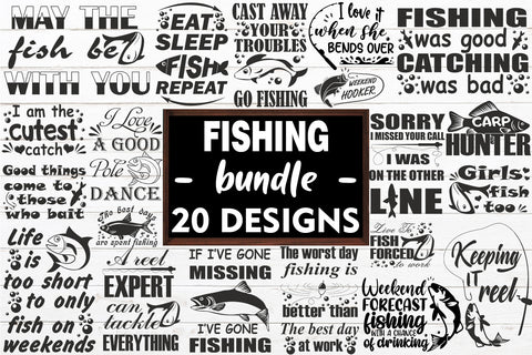 Fishing Bundle SVG cut file, Fishing Designs SVG SoMemorableDesigns 