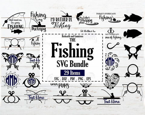 Fishing Bundle SVG,fishing monogram frames,Fishing Quotes SVG Redearth and gumtrees 
