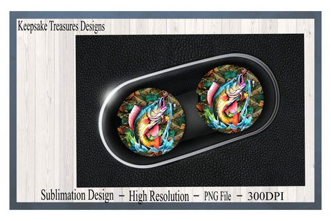 Fishing Car Coaster Templates to match our fishing tumbler set, Gifts for Dad, PNG for Sublimation, Digital Download, Printable PNG Sublimation Keepsake Treasures Designs LLC. 