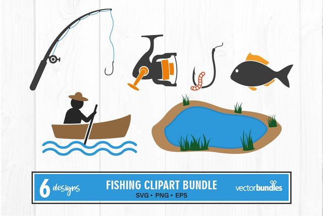 Fishing clipart bundle svg SVG vectorbundles 