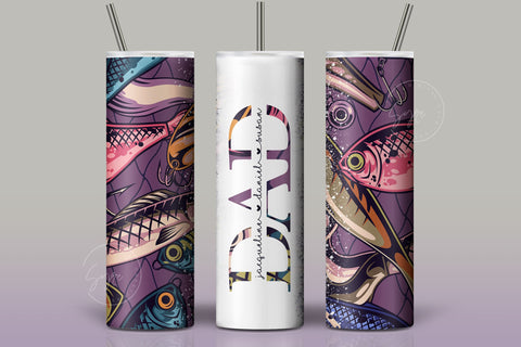 Fishing Dad Tumbler Wrap PNG, Add Kids Names, Fathers Day Tumbler, Seamless Sublimation Designs Downloads, 20 oz Skinny Tumbler Design Sublimation Syre Digital Creations 