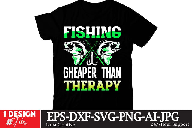 Fishing Gheaper Than Therapy SVG Cute File, Fishing retro T-shirt Design, Fishing Sublimation PNG, Fishing Retro Vintage T-shirt Design, Fishing Clip Art,Fishing SVG Bundle SVG Insomnia Std 