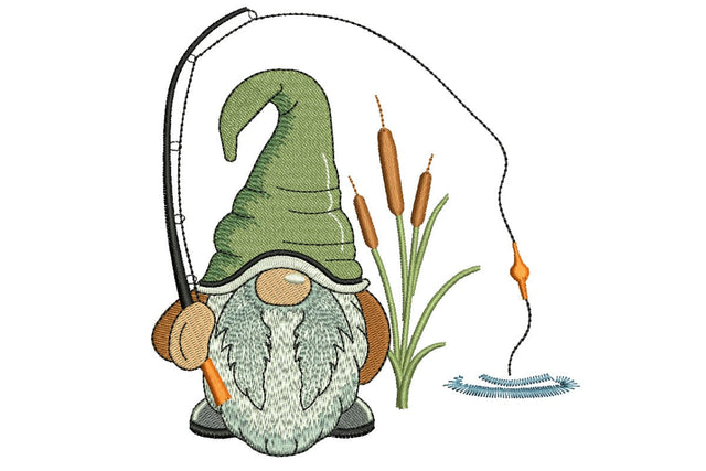 Fishing Gnome Embroidery Design, Fisher embroidery, Angler embroidery, Mini hunting pattern, Embroidery/Applique DESIGNS NextEmbroidery 
