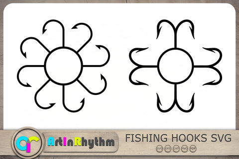 Fishing Hook Monograms Svg, Fish Monograms Svg, Fishing Svg, Fish Svg SVG Artinrhythm shop 