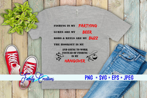 Fishing Is My Partying SVG Family Creations 