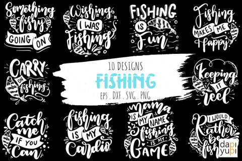Fishing Lettering Quotes Bundle, Fisher SVG dapiyupi store 