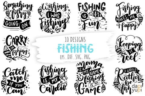 Fishing Lettering Quotes Bundle, Fisher SVG dapiyupi store 