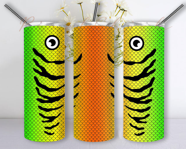 Fishing Lure Tumbler PNG, Fishing Lure Sublimation Wrap, Fishing Lure 20oz Skinny Tumbler Wrap Sublimation PixelChick 