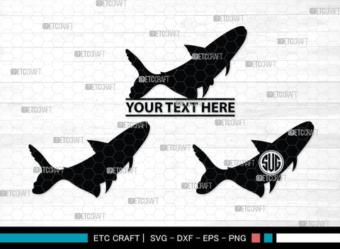 Fishing Monogram, Fishing Silhouette, Fishing SVG, Fish Svg, Tuna Svg, Shark Svg, SB00265 SVG ETC Craft 