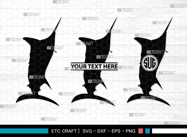 Fishing Monogram, Fishing Silhouette, Fishing SVG, Fish Svg, Tuna Svg, Shark Svg, SB00265 SVG ETC Craft 