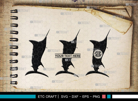 Fishing Monogram, Fishing Silhouette, Fishing SVG, Fish Svg, Tuna Svg, Shark Svg, SB00265 SVG ETC Craft 