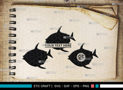 Fishing Monogram, Fishing Silhouette, Fishing SVG, Fish Svg, Tuna Svg, Shark Svg, SB00265 SVG ETC Craft 