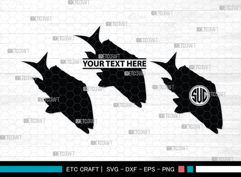 Fishing Monogram, Fishing Silhouette, Fishing SVG, Fish Svg, Tuna Svg, Shark Svg, SB00265 SVG ETC Craft 