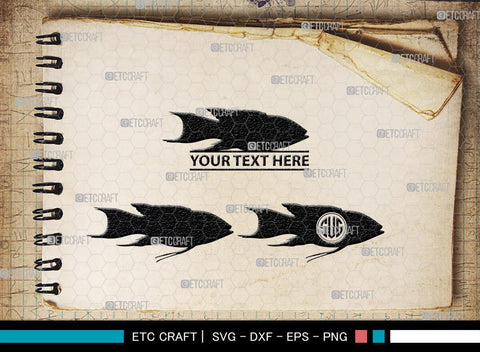 Fishing Monogram, Fishing Silhouette, Fishing SVG, Fish Svg, Tuna Svg, Shark Svg, SB00265 SVG ETC Craft 