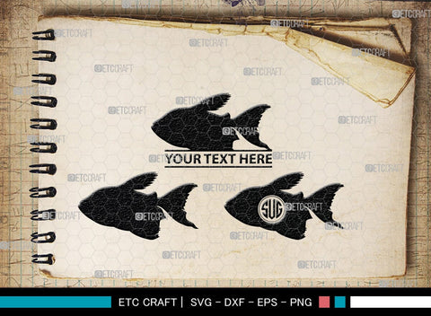 Fishing Monogram, Fishing Silhouette, Fishing SVG, Fish Svg, Tuna Svg, Shark Svg, SB00265 SVG ETC Craft 