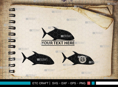 Fishing Monogram, Fishing Silhouette, Fishing SVG, Fish Svg, Tuna Svg, Shark Svg, SB00265 SVG ETC Craft 