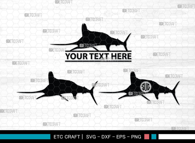 Fishing Monogram, Fishing Silhouette, Fishing SVG, Fish Svg, Tuna Svg, Shark Svg, SB00265 SVG ETC Craft 