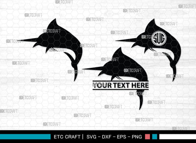 Fishing Monogram, Fishing Silhouette, Fishing SVG, Fish Svg, Tuna Svg, Shark Svg, SB00265 SVG ETC Craft 