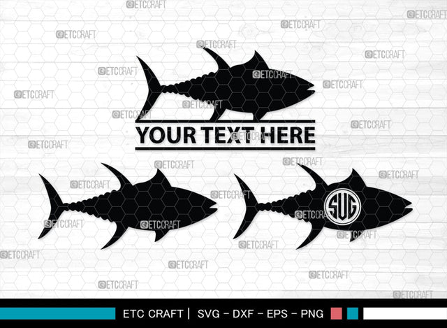 Fishing Monogram, Fishing Silhouette, Fishing SVG, Fish Svg, Tuna Svg, Shark Svg, SB00265 SVG ETC Craft 