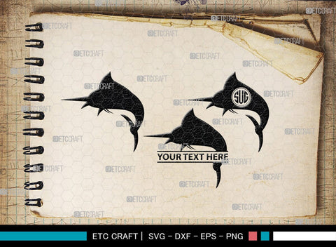 Fishing Monogram, Fishing Silhouette, Fishing SVG, Fish Svg, Tuna Svg, Shark Svg, SB00265 SVG ETC Craft 