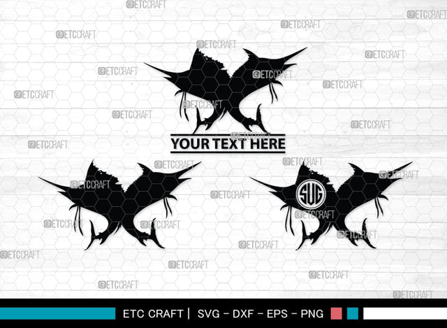 Fishing Monogram, Fishing Silhouette, Fishing SVG, Fish Svg, Tuna Svg, Shark Svg, SB00265 SVG ETC Craft 