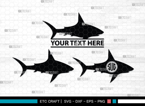 Fishing Monogram, Fishing Silhouette, Fishing SVG, Fish Svg, Tuna Svg, Shark Svg, SB00265 SVG ETC Craft 