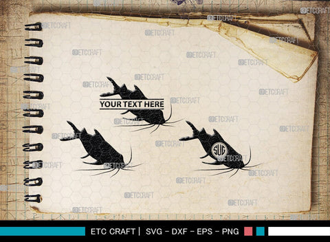 Fishing Monogram, Fishing Silhouette, Fishing SVG, Fish Svg, Tuna Svg, Shark Svg, SB00265 SVG ETC Craft 