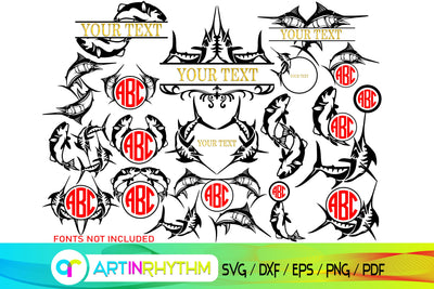 fishing monogram svg bundle SVG Artinrhythm shop 