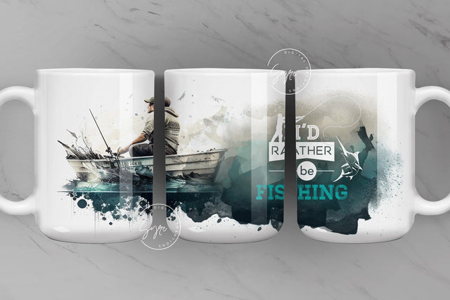 Fishing Mug Wrap PNG, Bass Fish Mug, Best Fishing Dad Ever, Fathers Day Mug, Gift for Husband Boyfriend, 15 oz and 11 oz mug template Sublimation Syre Digital Creations 
