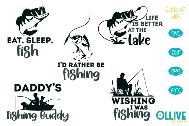 Fishing Quotes SVG Designs Bundle SVG Ollive Studio 