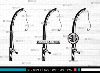 Fishing Rod Monogram SVG | Fishing Rod Svg | Fishing Pole Svg | Fishing Hook Svg | Fishing Rod Clipart SVG ETC Craft 