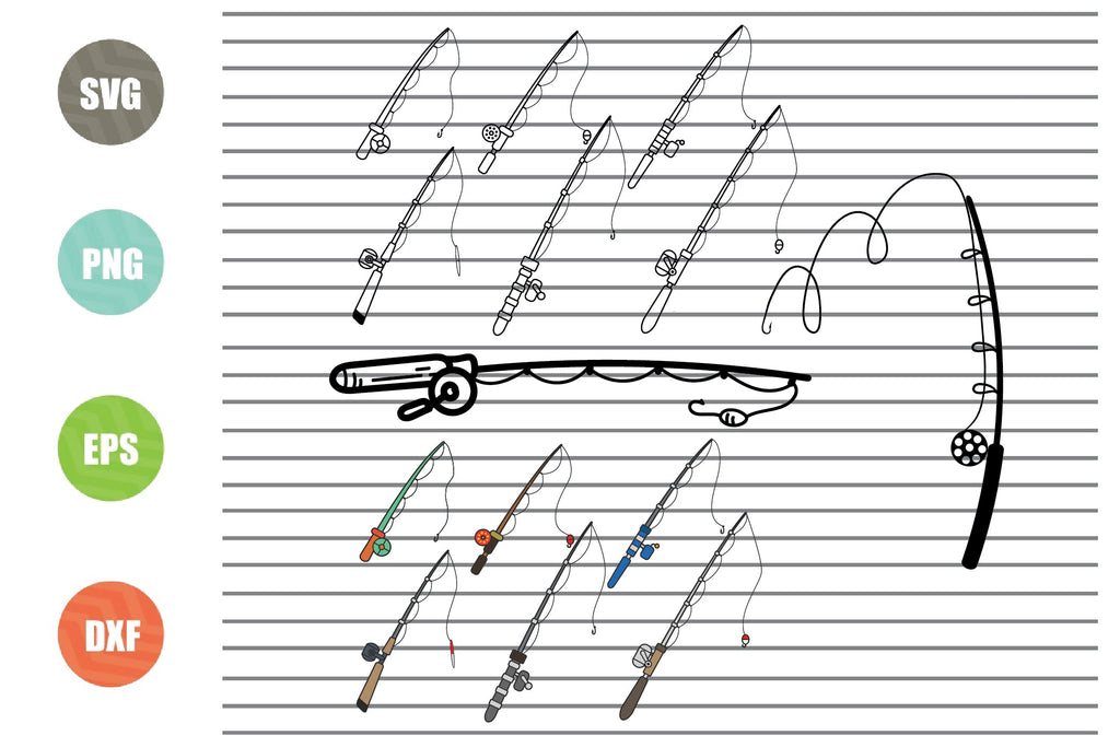 Fishing Rod Silhouette SVG, Fishing Rod Svg, Fishing rod clipart ...