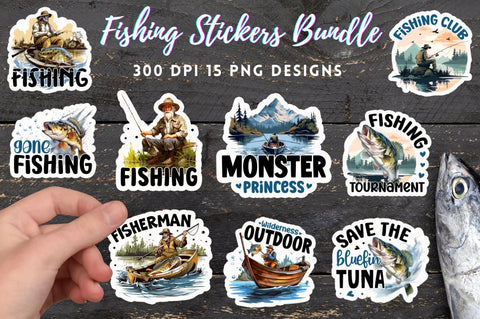 Fishing Stickers Bundle Sublimation Regulrcrative 