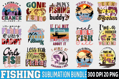 Fishing Sublimation Bundle Sublimation SVGArt 