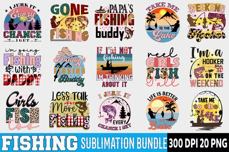 Fishing Sublimation Bundle Sublimation SVGArt 