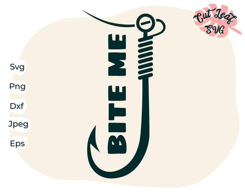 Fishing svg, bite me fishing svg, fish svg, fathers day svg, bass fishing svg, camping svg SVG CutLeafSvg 