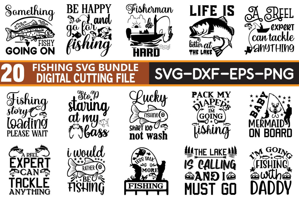 fishing svg bundle cut file - So Fontsy