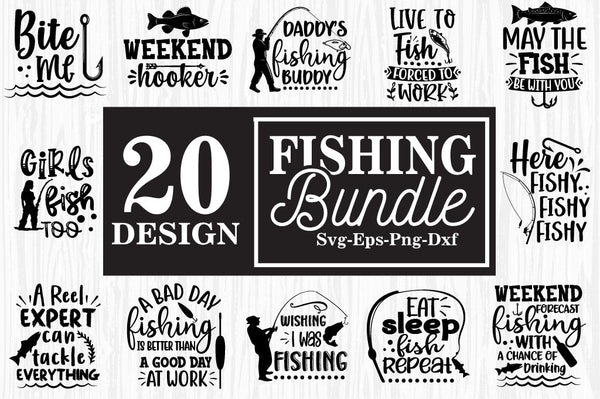 Fishing SVG Bundle, fish svg, bass svg, fish hook svg, lake - So Fontsy
