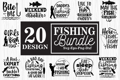 Fishing SVG Bundle, fish svg, bass svg, fish hook svg, lake - So Fontsy