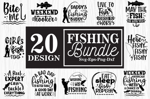 Fishing SVG Bundle, fish svg, bass svg, fish hook svg, lake SVG Svgcraft 